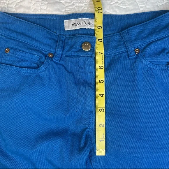 Yves Saint Laurent YSL Blue Straight Leg Jeans Low Rise Stretch Denim EU 36 US 6 - Picture 12 of 14